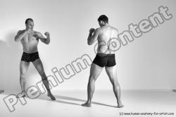 Underwear Martial art Man - Man White Moving poses Athletic Short Brown Dynamic poses Academic